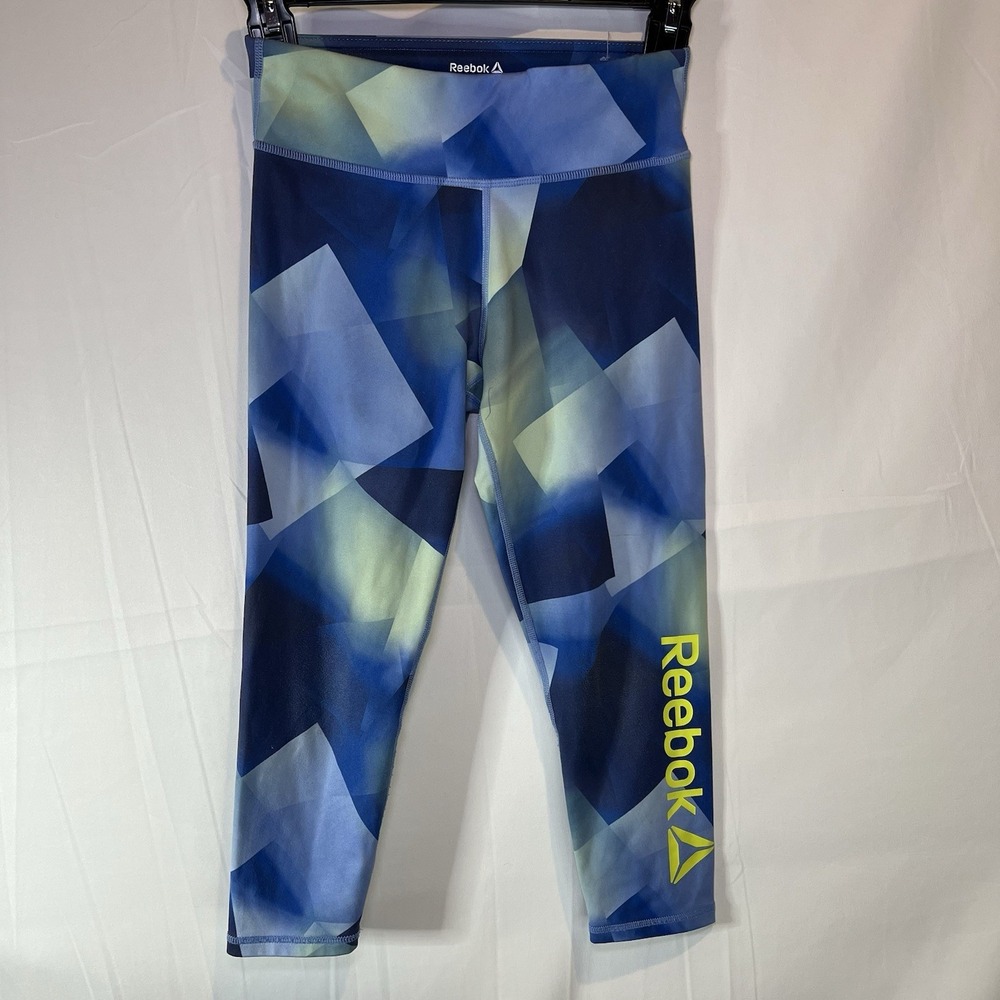 Reebok Girls Leggings Size M (7/M) Navy Blue - Preloved Excellent